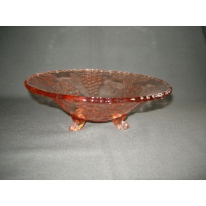 Gebruikt glas - kristal rose 099. schaaltje op pootjes