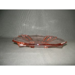Gebruikt glas - kristal rose 100. vierkant schaaltje