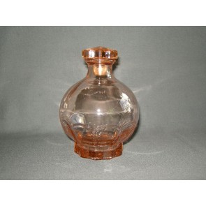 Gebruikt glas - kristal rose 105. karafje + 3 kleine glaasjes