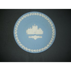 Wedgwood Jasperware blauw 030. bord Christmas 1980