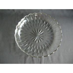 Gebruikt glas - kristal schaal O28,5 cm.