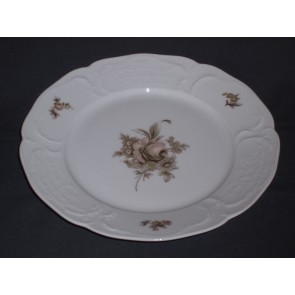 Rosenthal Sanssouci spierwit met bruin/rose roos dinerbord