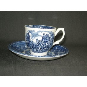 Royal Tudorware Coaching Taverns blauw espressokop & schotel