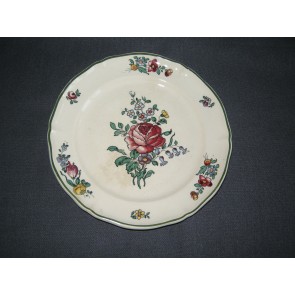 Villeroy & Boch Alt Strassburg oud stempel gebaksbordje O17 cm. roos met verkleuring