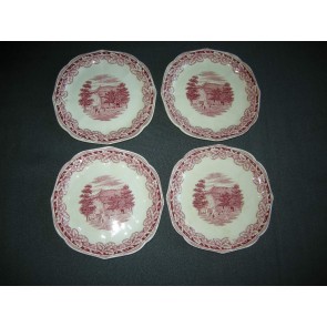 Societe Ceramique Boerenhoeve rood gebaksbordjes