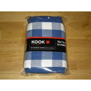 KOOK thee- en keukendoekset blauw / wit