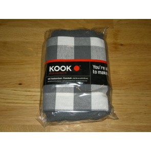 KOOK thee- en keukendoekset grijs / wit