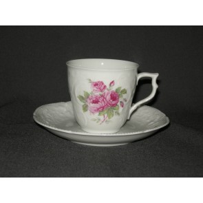 Rosenthal Sanssouci spierwit rose pioenroos koffiekop & schotel