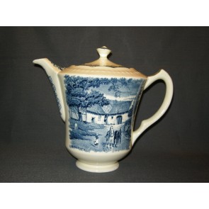Societé Ceramique Boerenhoeve blauw koffiepot
