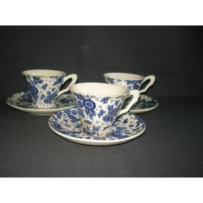 Societe Ceramique Beatrix koffiekop & schotels bloemkooloor met min. beschadiging 