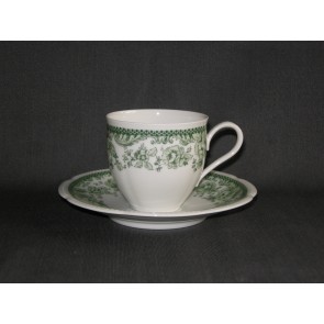 Heinrich spierwit met groen decor kop & schotel