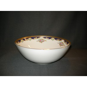 Tirschenreuth wit met goud / donkerblauw / bloem decor saladeschaal O21 cm.