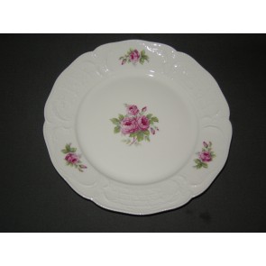 Rosenthal Sanssouci spierwit rose pioenroos met goudkleurig randje ontbijtbord