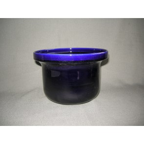 Huizen donkerblauw glanzend schaal O18,5 cm., hoogte 13 cm.