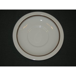 Arzberg Cannelee wit met bruin + goudkleurig randje schotel O13,7 cm.