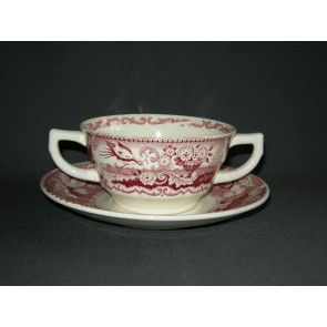 Societe Ceramique Victoria rood soepkop & schotel