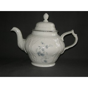 Rosenthal Sanssouci spierwit met blauw / grijze bloemetjes theepot