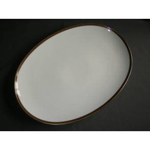 Thomas Medaillon bruin - goudkleurige decorrand vleesschaal 38,5 cm.
