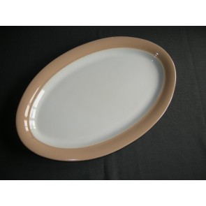 Huizen pastel zalmrose vleesschaal 